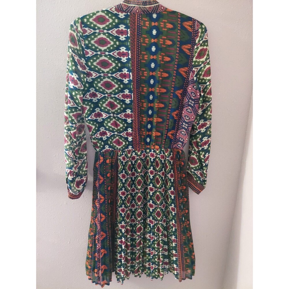 Jade Melody Tam Mixed Print Boho Preppy Mid Length Dress Size Small Vtg Style - Picture 9 of 12